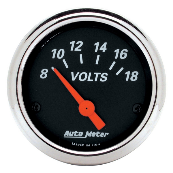 2-1/16" VOLTMETER, 8-18V, DESIGNER BLACK